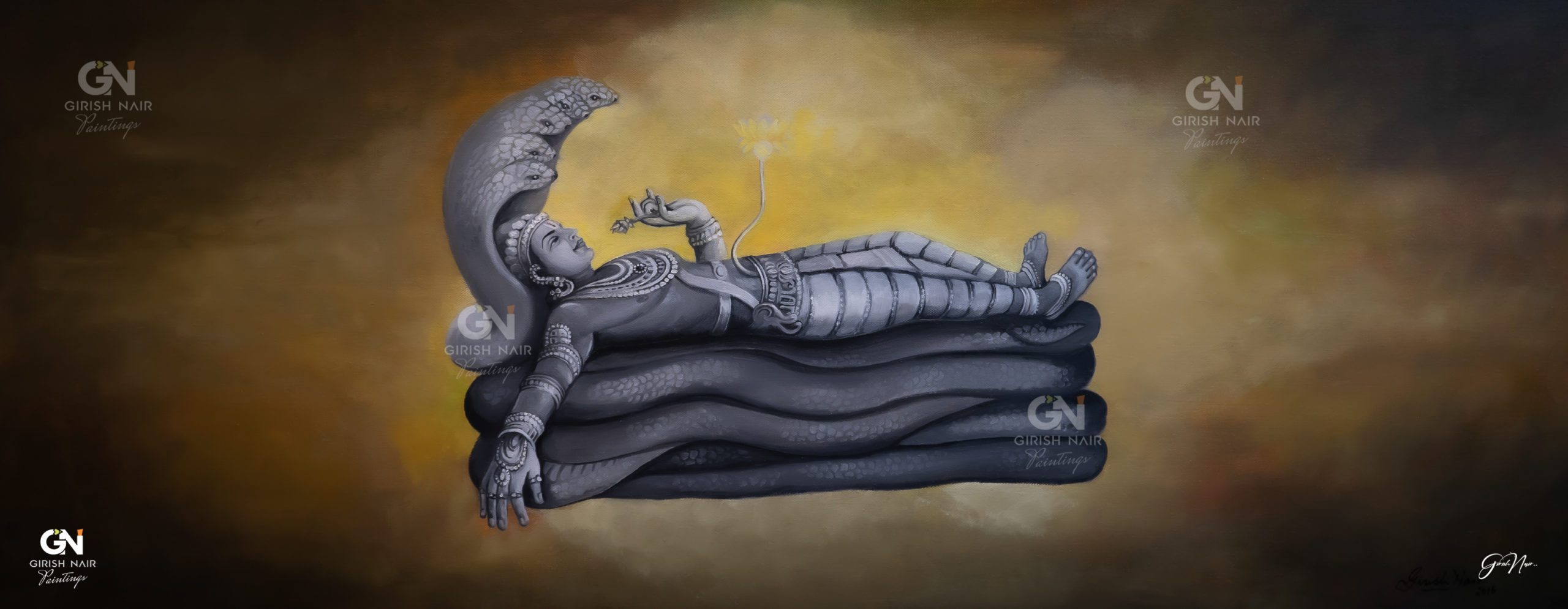 Sleeping Lord Vishnu Statue Sandstone 4 feet - CRAFTS ODISHA