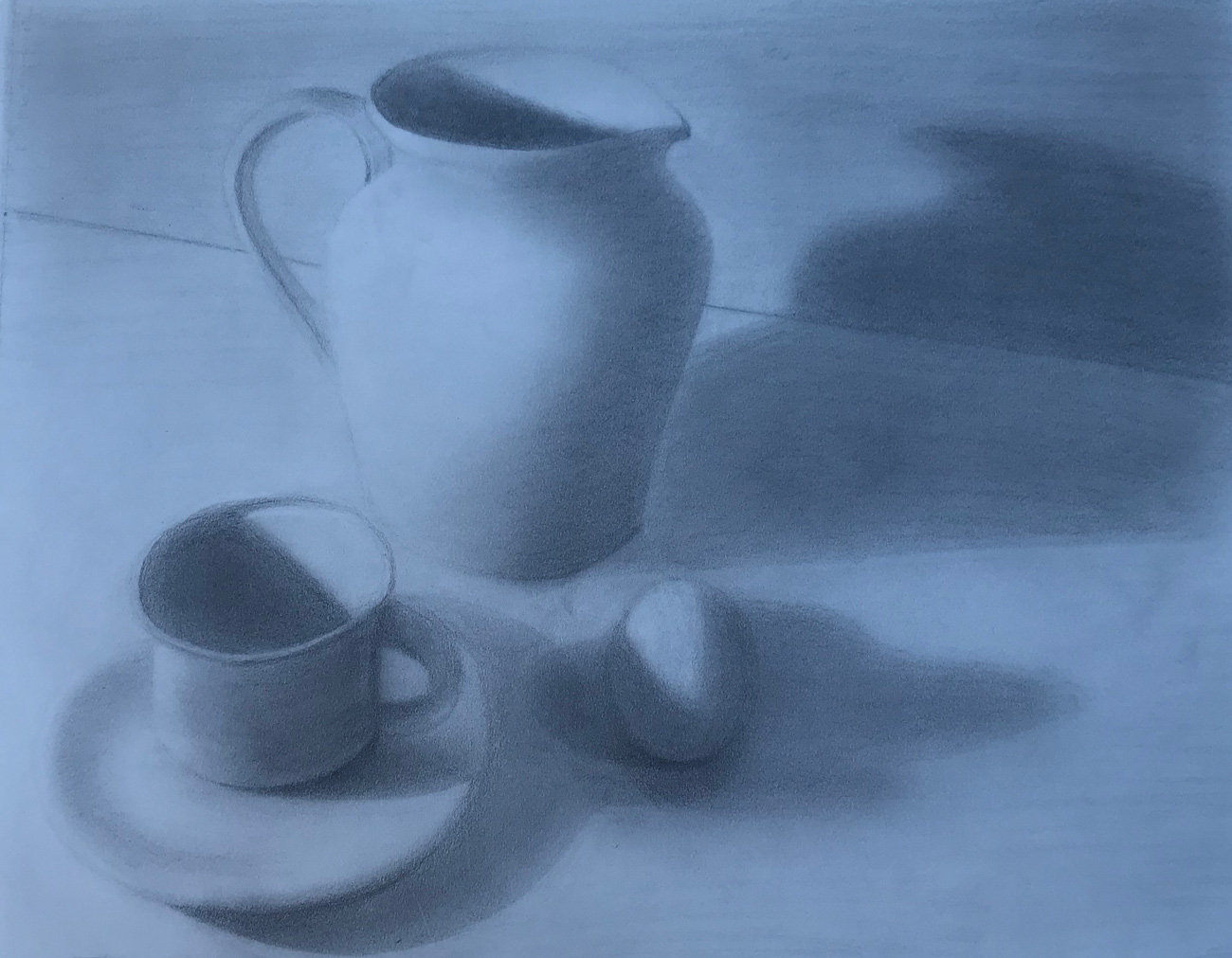 Susan Chemmanoor BW-pitcher and tea cup